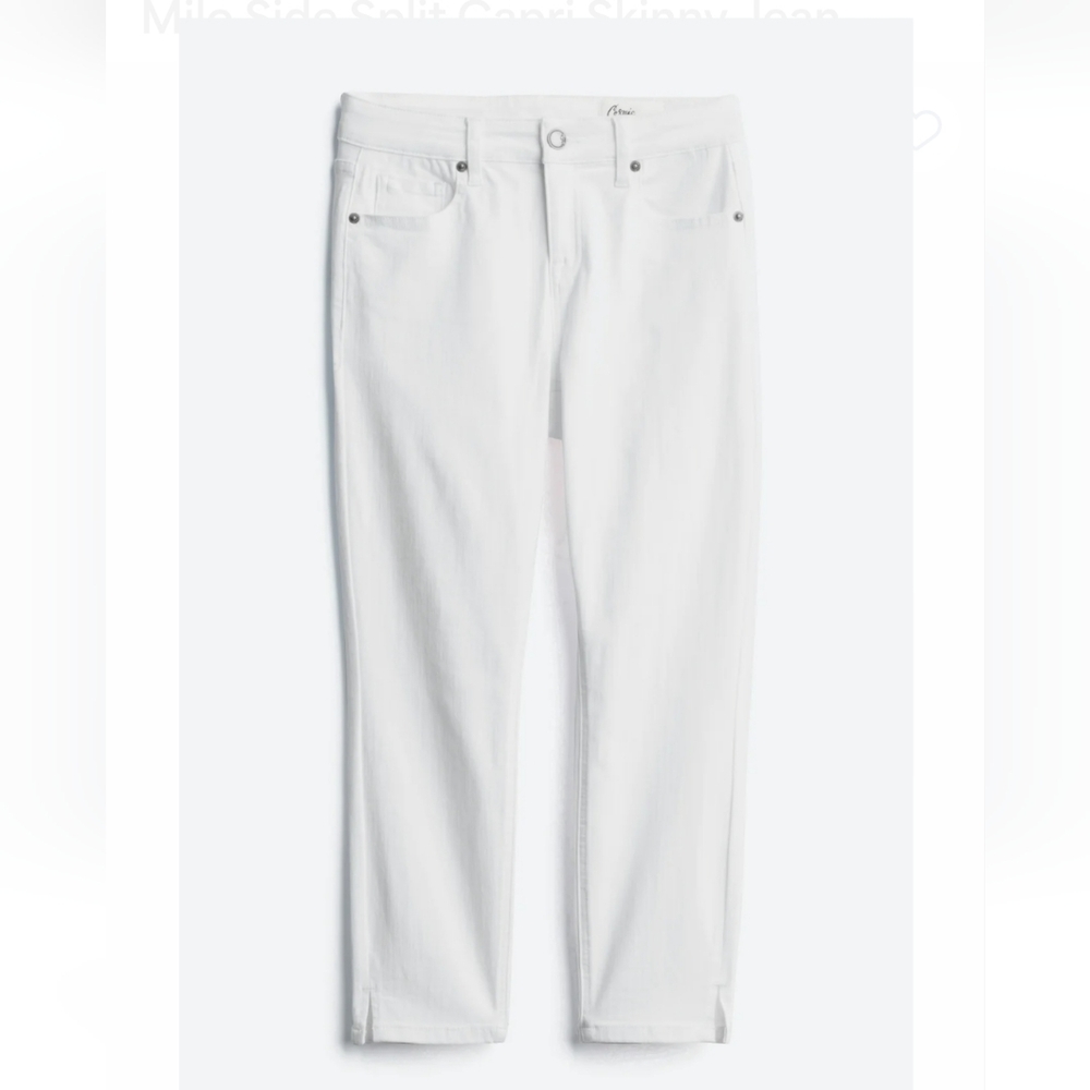Cosmic Blue Love Milo Split Capri Skinny Jean, White, 4